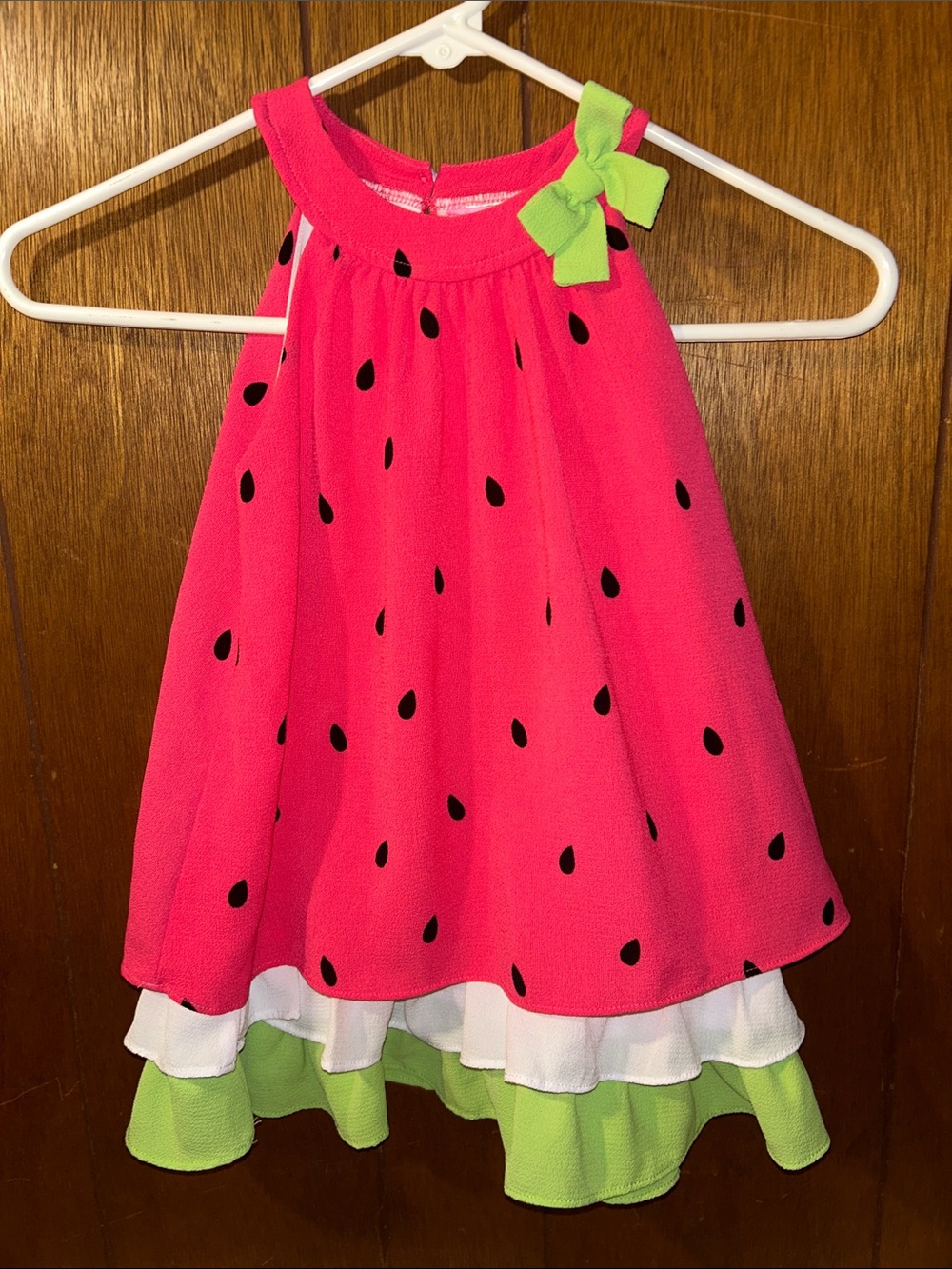 3/$25 Good Lad | Watermelon Print Dress with Lime Bow